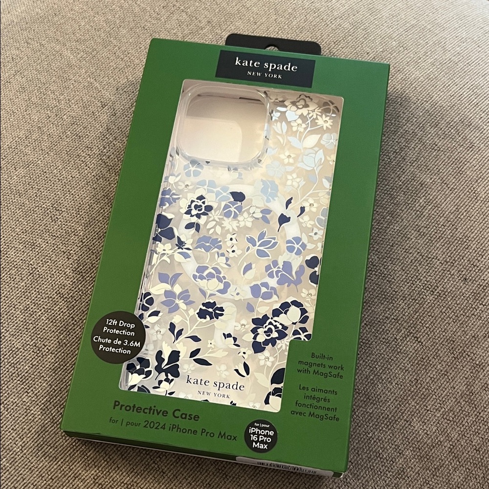 kate spade Blue and White Floral iPhone 16 Pro Max Case